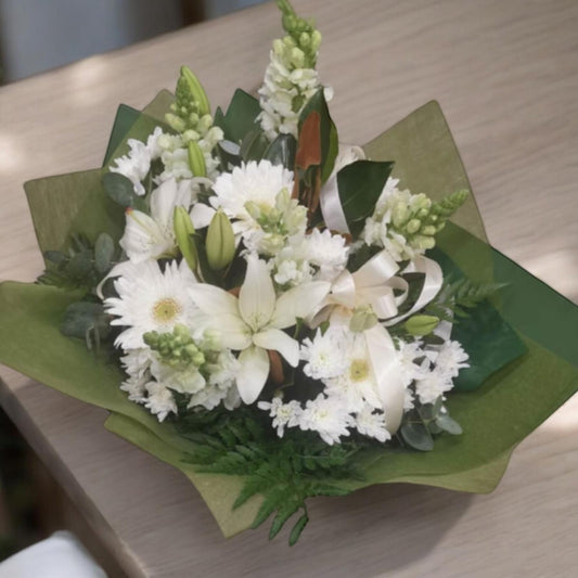 White Lily and Gerbera Bouquet